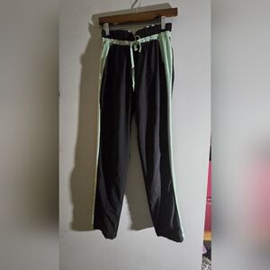 lululemon athletica Black and Light Green Track Pants